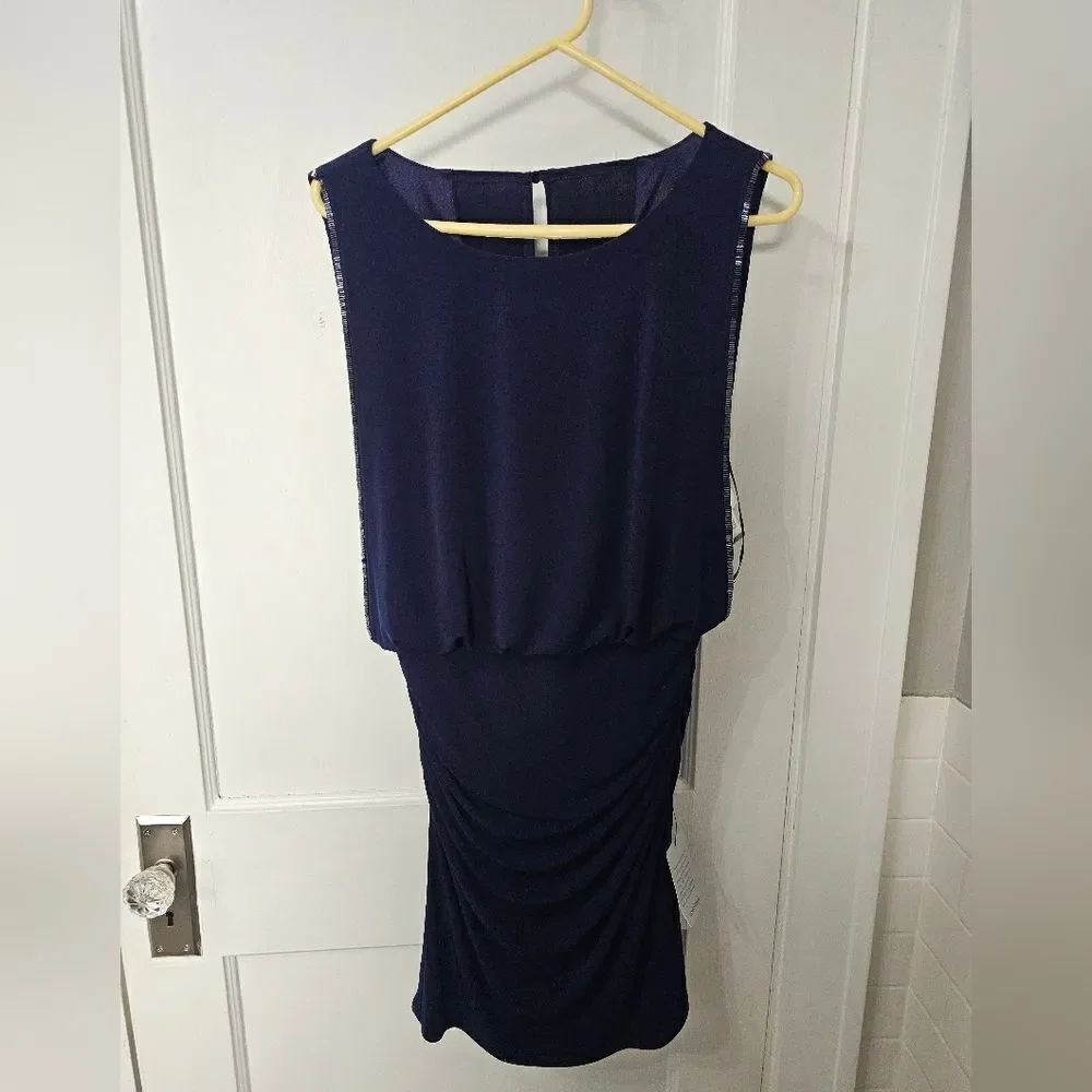 NWT Laundry elegant navy blue dress sz 4